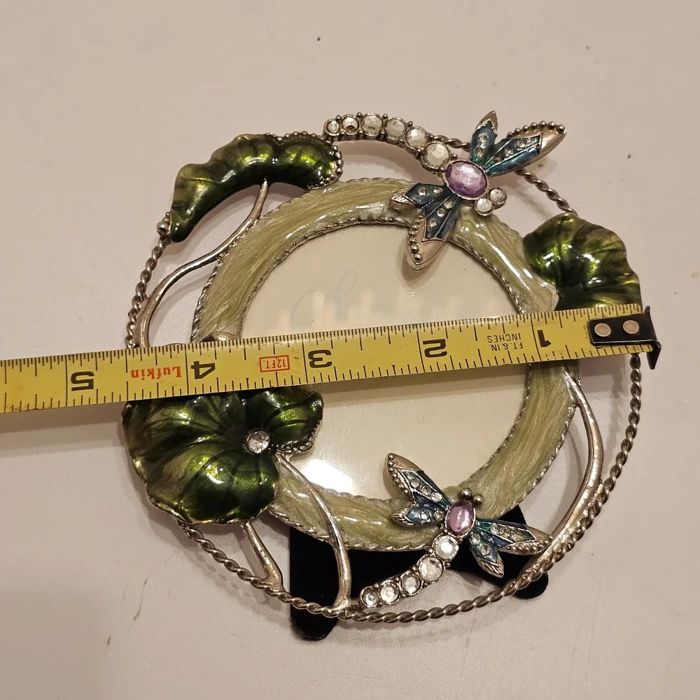 Sherborne Frame Company Jeweled Dragonfly Lily Pad Round 3x3 Picture Frame